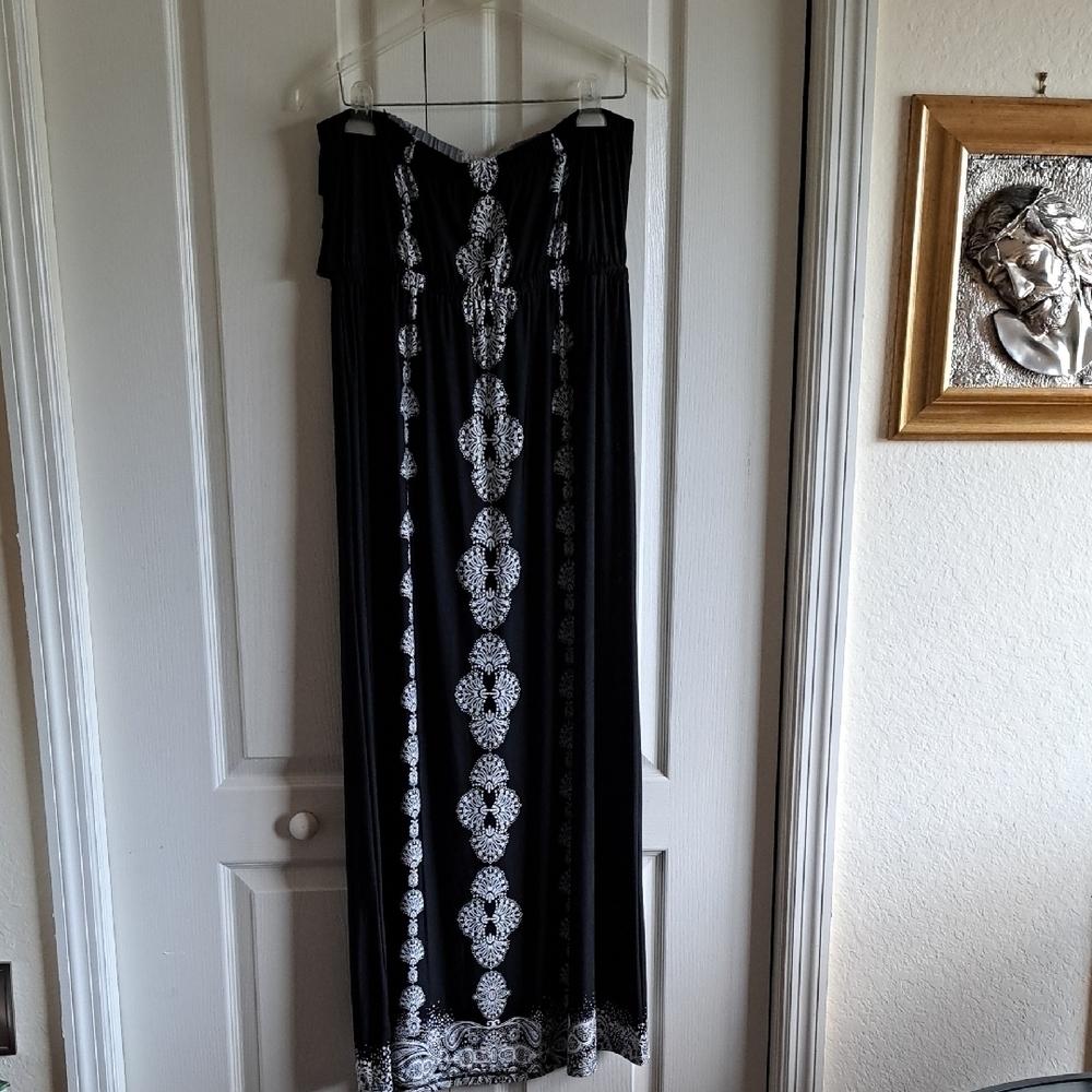 Style & Co. Black and Silver Maxi Dress Cocktail - Picture 6 of 10